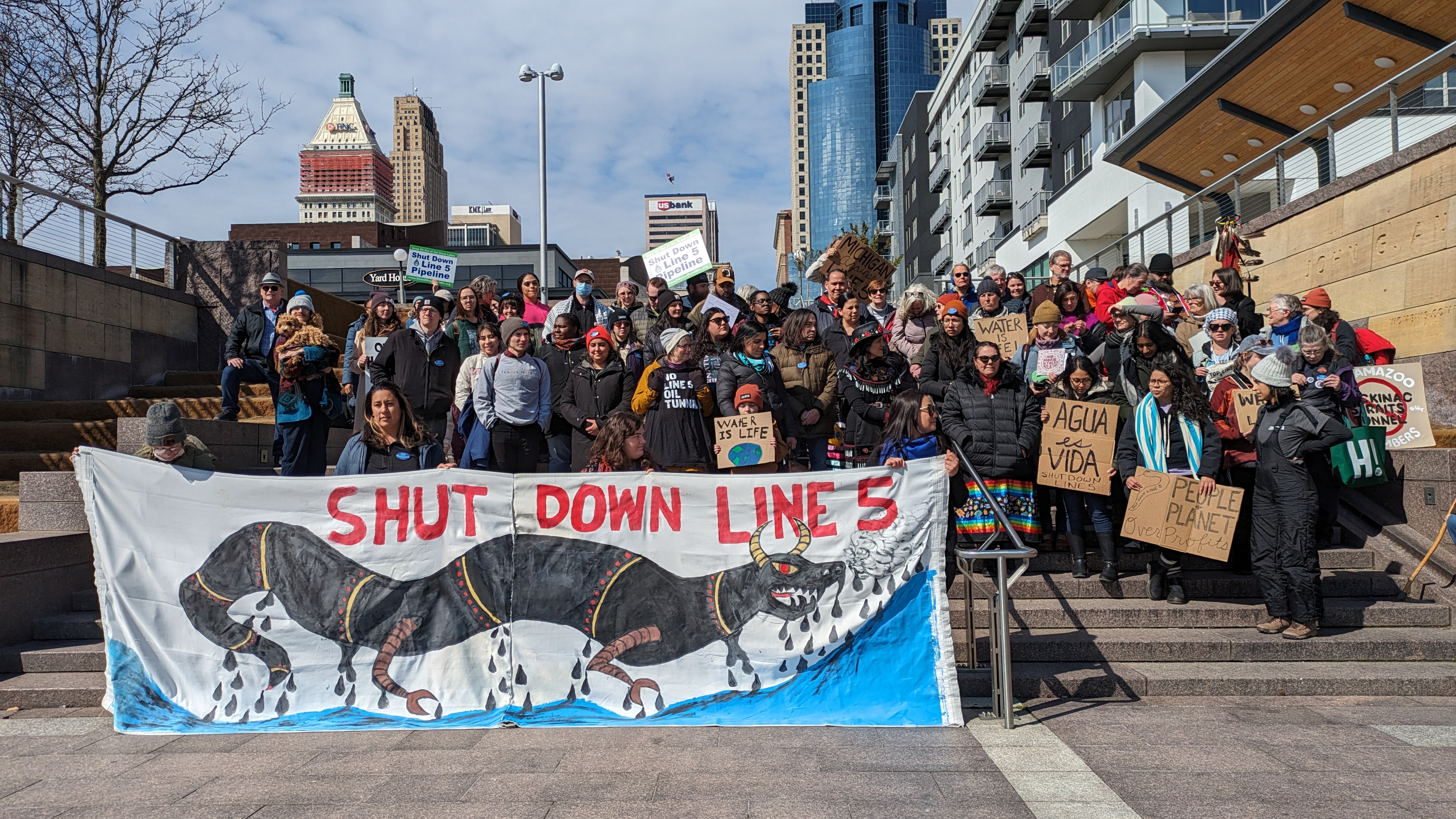 Shut Down Line 5 rally in Cinncinati, OH coinciding with federal court case.