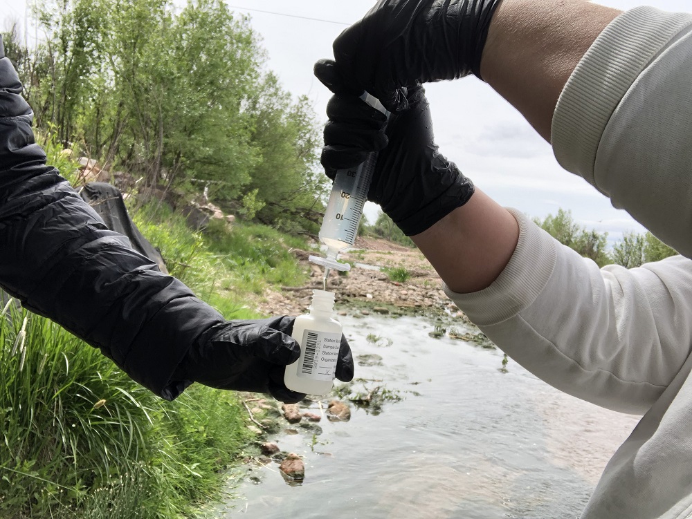 Sampling water for chemical testing