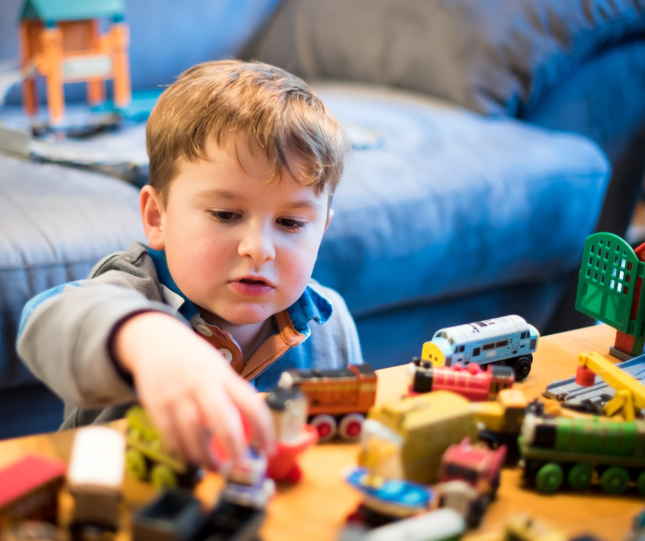 Child playing with toys