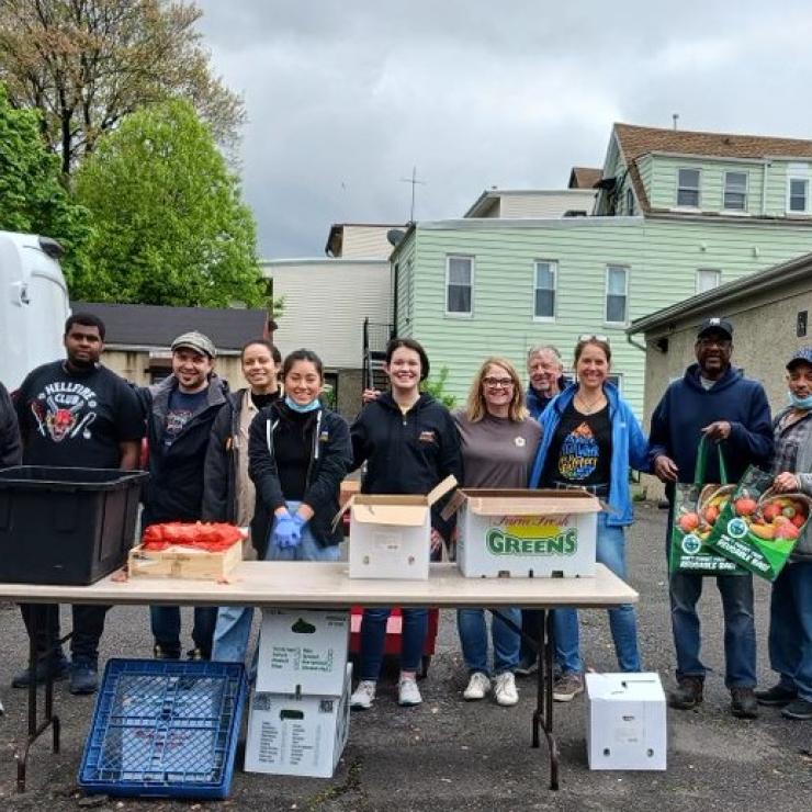 Image of Clean Water Action and Franciscan Charities celebrating the Plastic Bag Ban