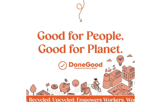 Graphic design that says Good for People Good for Planet with Done Good logo