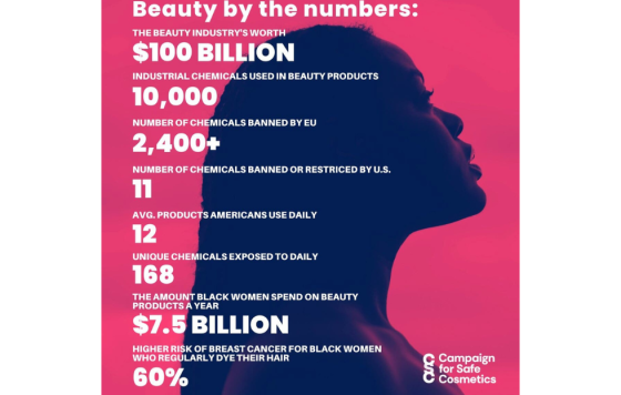 Graphic by Campaign for Safe Cosmetics that says Beauty by the Numbers